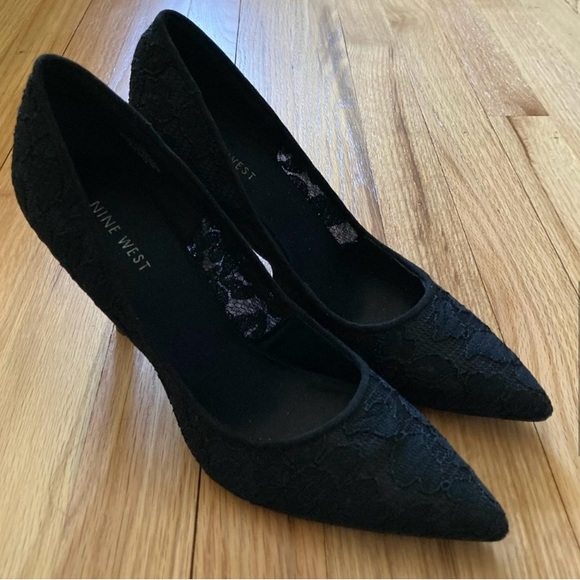 Nine West Black Lace Heels - Picture 3 of 16